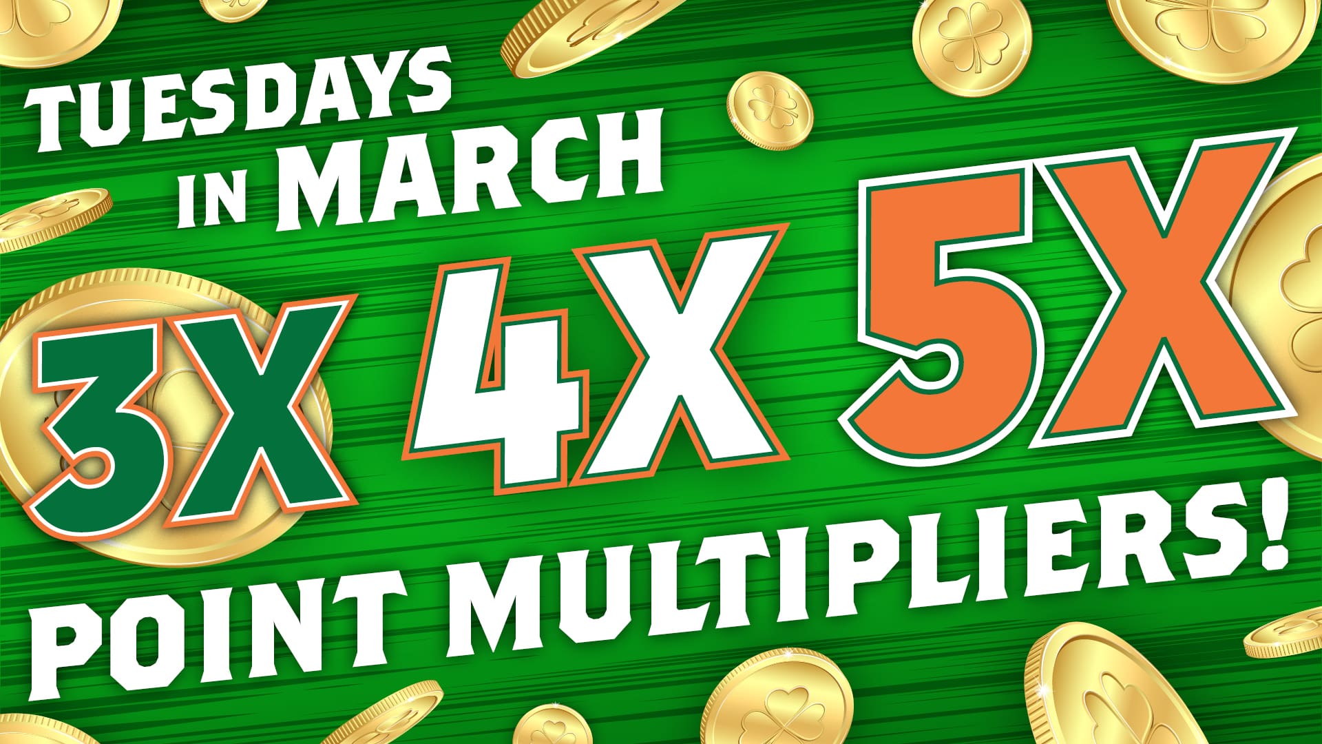 Tuesday 3x 4x 5x Point Multipliers