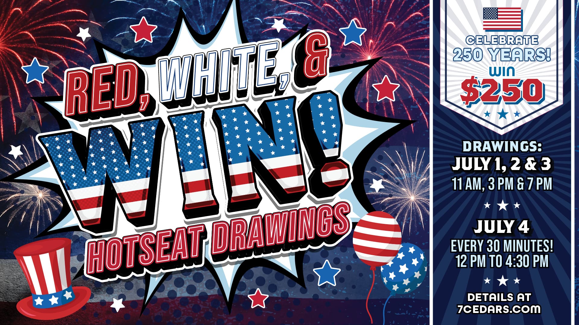 Red, White, And Win Hotseat Drawings